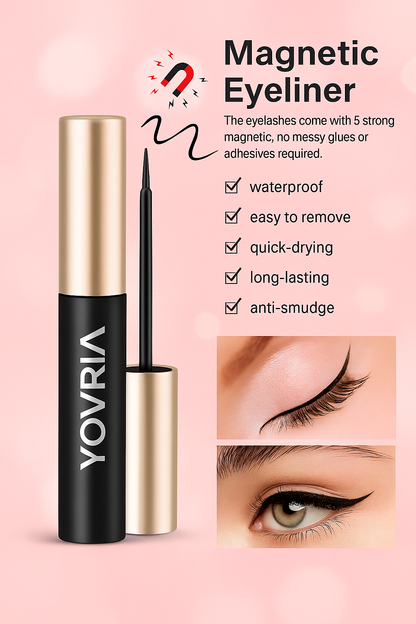 Yovria Black Magnetic Eyeliner Glue 1/2pcs | Self-adhesive Liquid Eyeliner