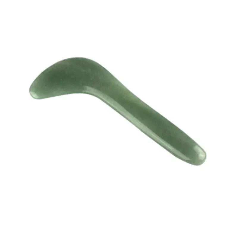 Rose quartz gua sha tool for facial and body massage therapy