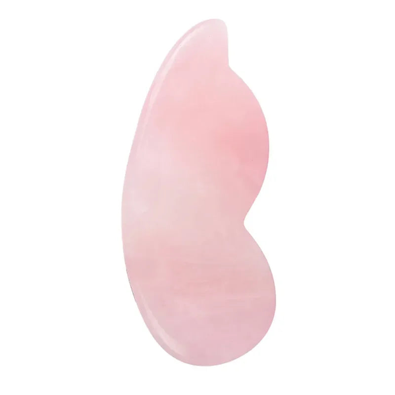 Rose quartz gua sha tool for facial and body massage therapy
