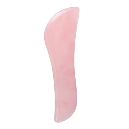 Rose quartz gua sha tool for facial and body massage therapy