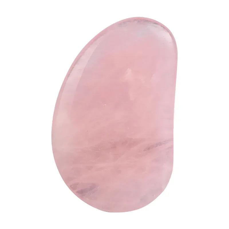Rose quartz gua sha tool for facial and body massage therapy