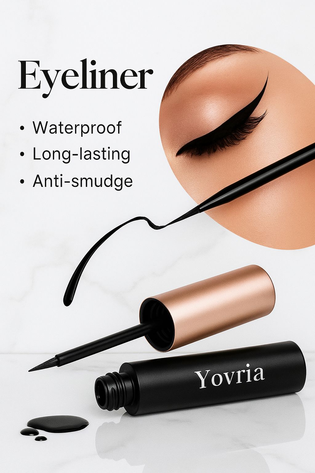 Yovria Black Magnetic Eyeliner Glue 1/2pcs | Self-adhesive Liquid Eyeliner